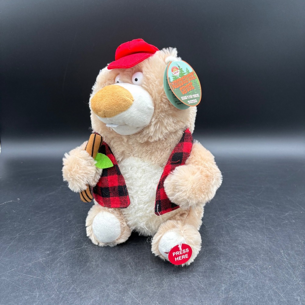 Cuddle Barn Woodchuck Chuck Plush Unisex OS Tan NEW Animated Tongue Twisters